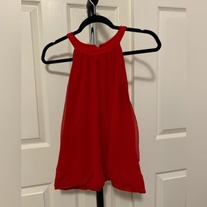 EXPRESS red halter top with fitted hem